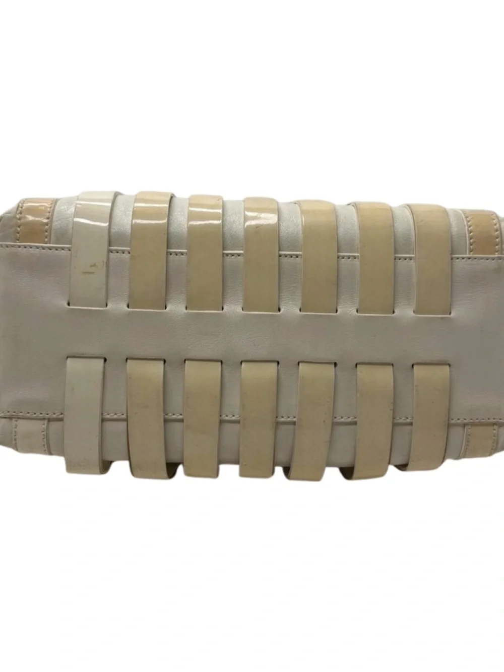 Versace Vintage Cream & Beige Leather Hobo Bag with Gold Hardware